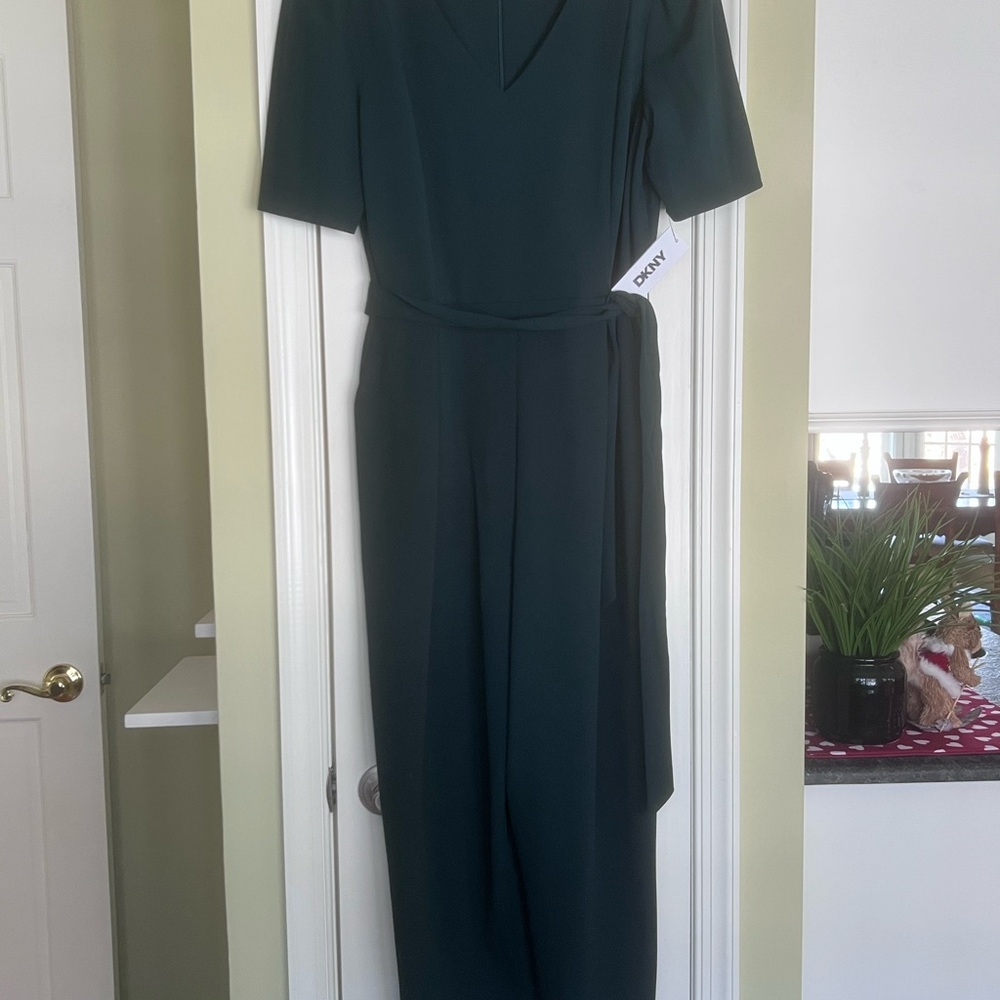 DKNY Dark Green Long Sleeve Dress